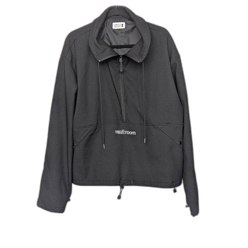 Vaultroom Tokyo Gaming Streetwear Half Zip Anorak Pullover Jacket Black Size L